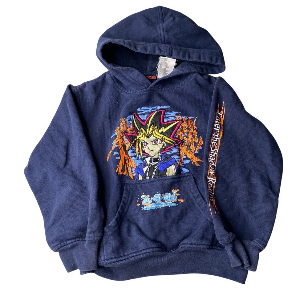 Vintage Yu-Gi-Oh Enter the Shadow Realm Blue Hoodie Kids Size 4/5 Y2K Anime